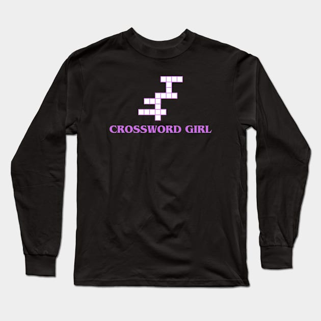 Crossword Girl Long Sleeve T-Shirt by HobbyAndArt